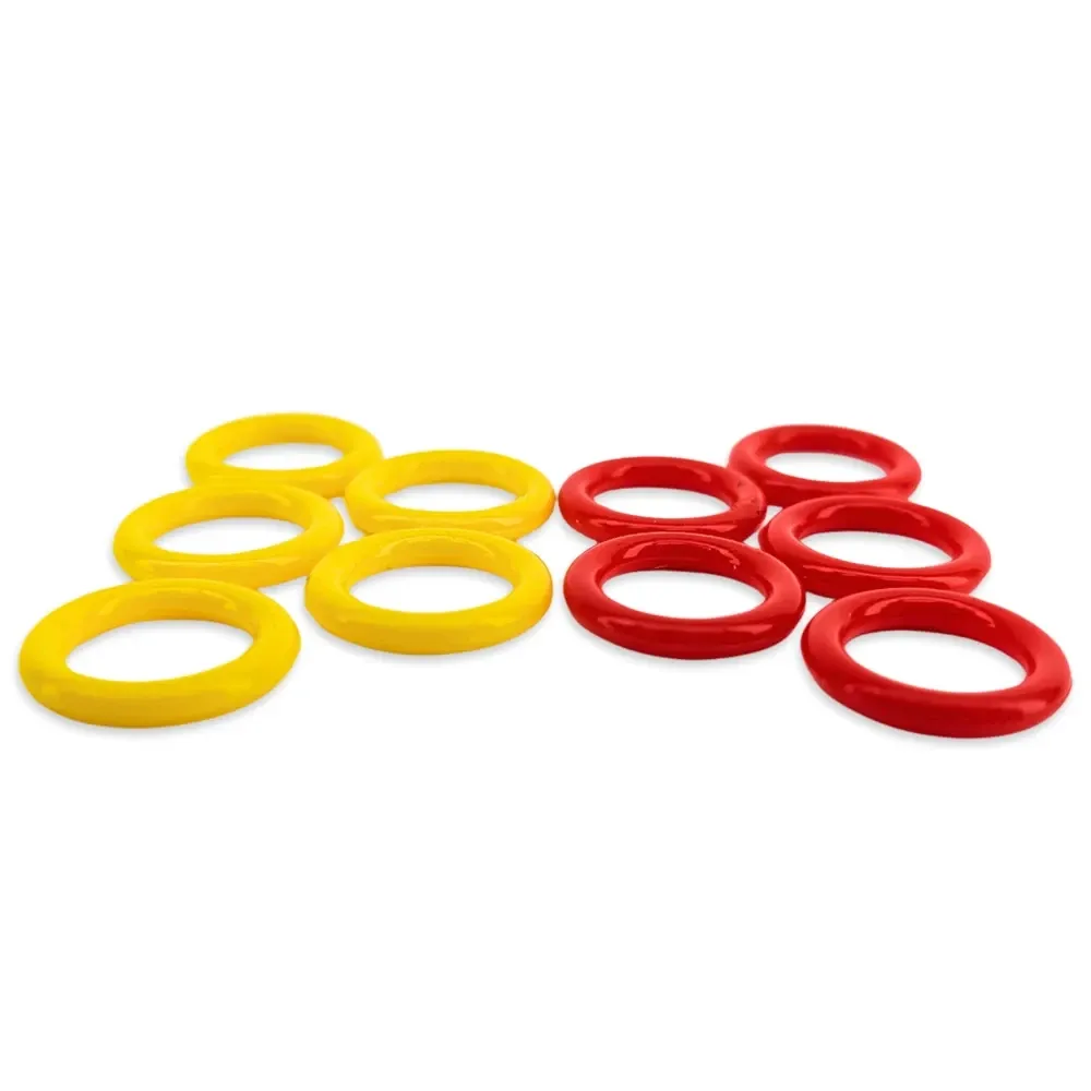 O-rings de silicona MVQ rojos y amarillos
